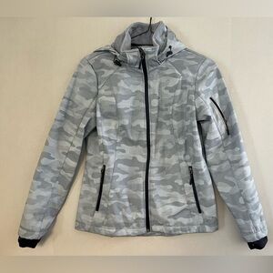 Free Country Women's Medium Blue/Grey Camo Hooded Jacket Lined